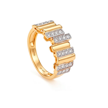 0.4ct Natural Diamond Piano‑Key Ring in 18K