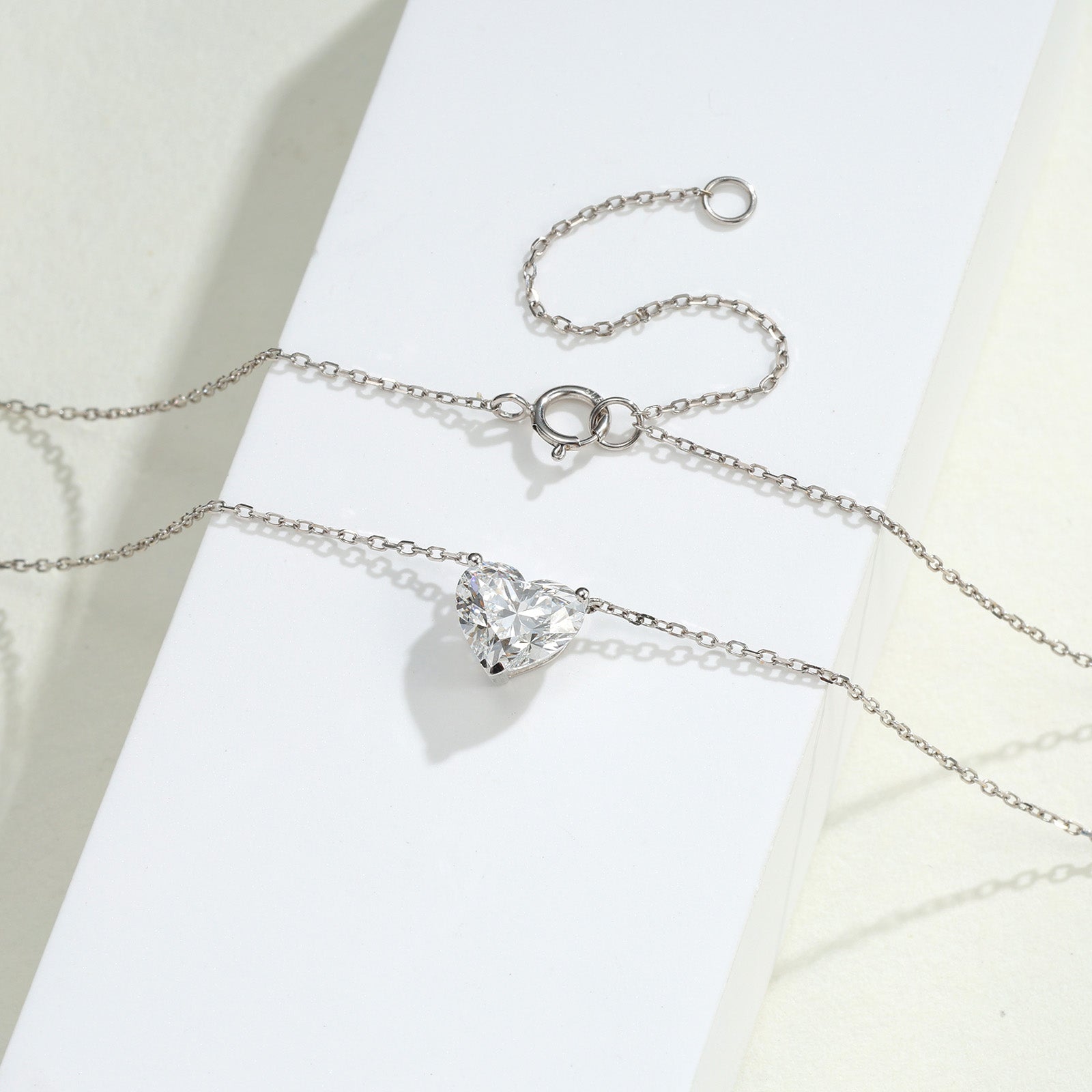 1.55ct Certified Lab Grown Diamond Heart‑Shaped Necklace in 14K