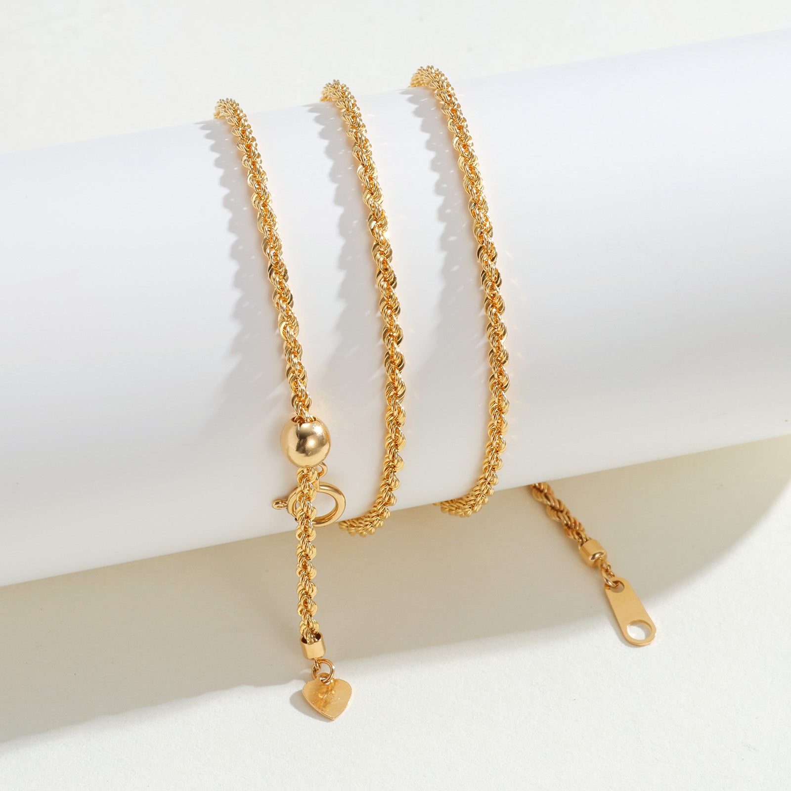 K18 Yellow Gold 2mm Twisted Rope Chain Necklace