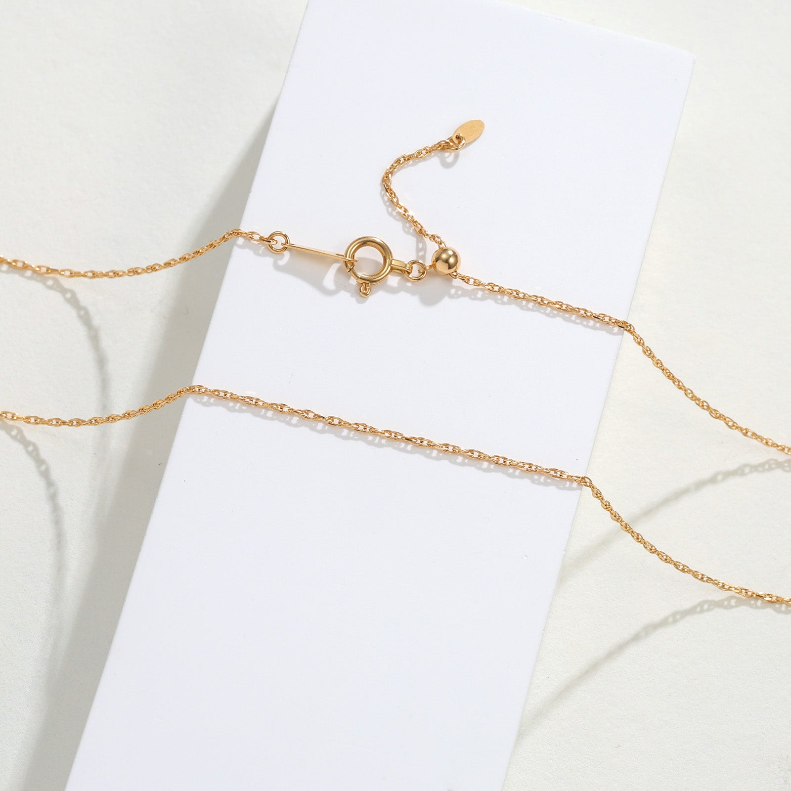 18K Solid Gold Twisted Chain Necklace (0.8mm)