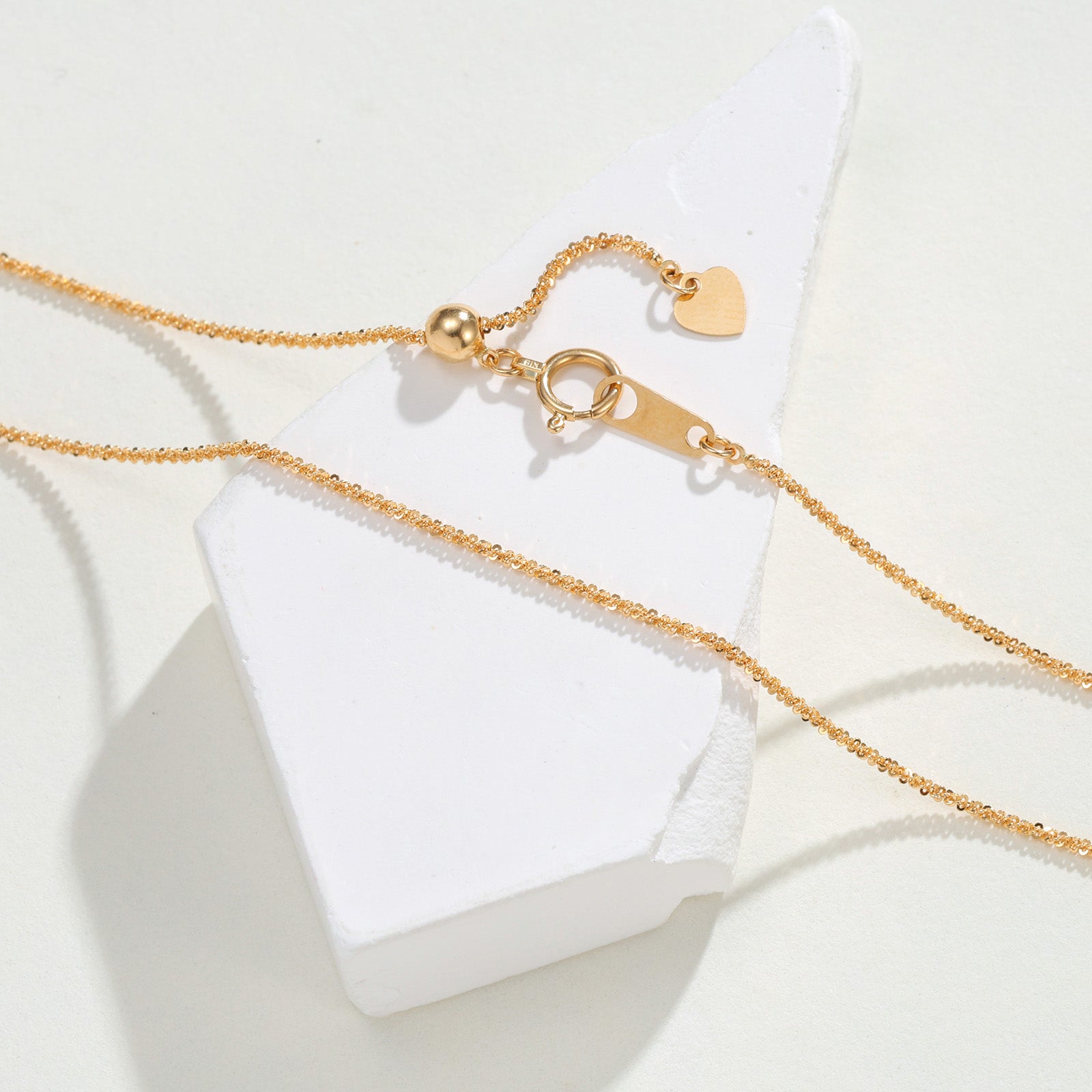 K18 Yellow Gold Diamond-Cut Woven Sequin Chain Necklace
