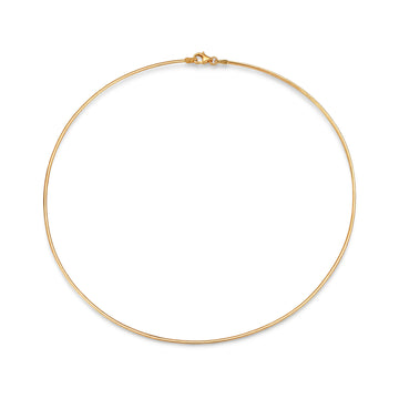 18K Solid White & Yellow Gold Thin Snake Chain Necklace