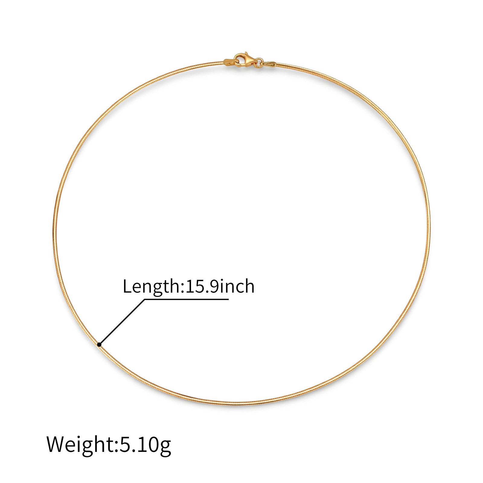 18K Solid White & Yellow Gold Thin Snake Chain Necklace