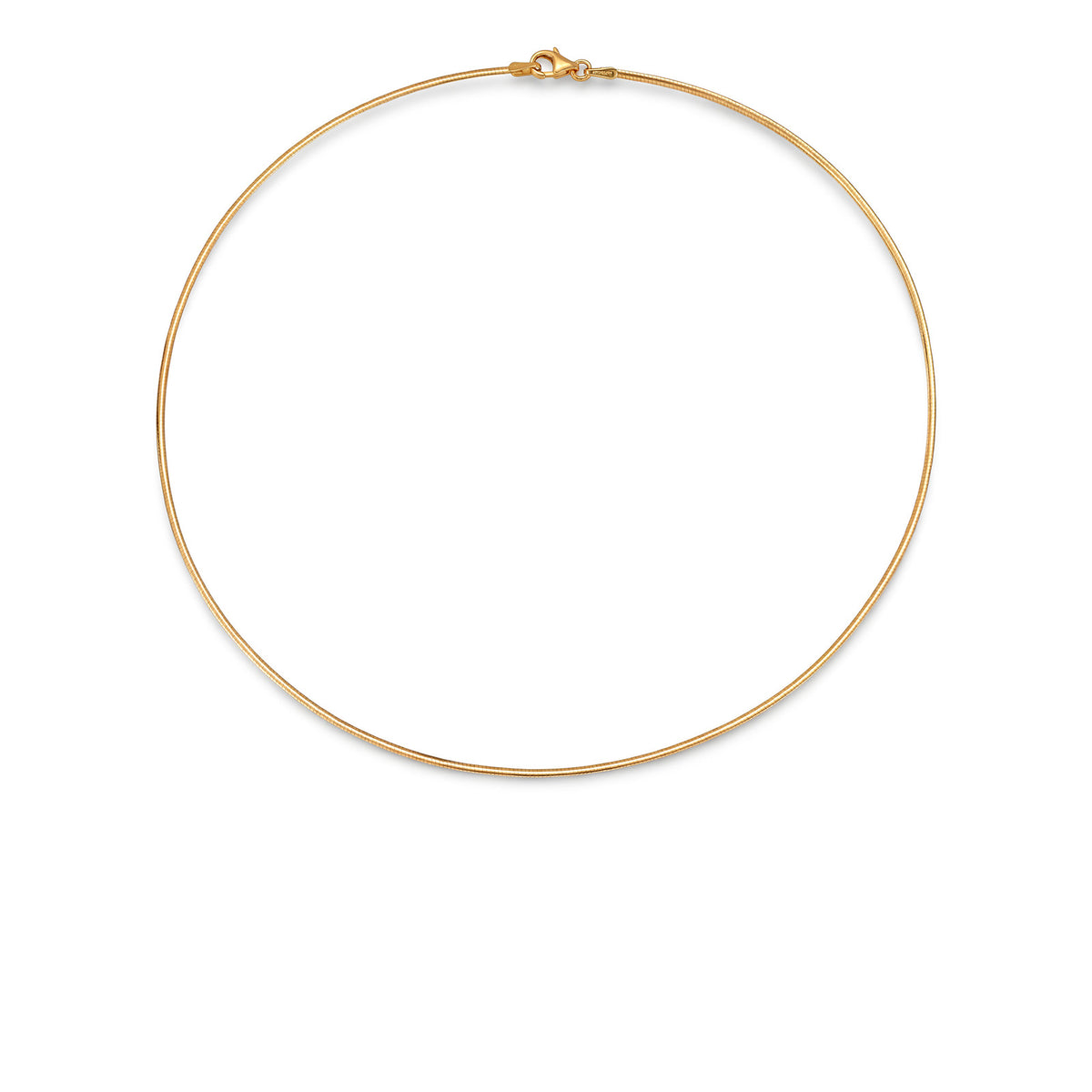 ⭐️1.5mm Italian 18K Two-Tone Reversible Omega Snake Chain Necklace | 16"