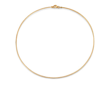 ⭐️1.5mm Italian 18K Two-Tone Reversible Omega Snake Chain Necklace | 16"
