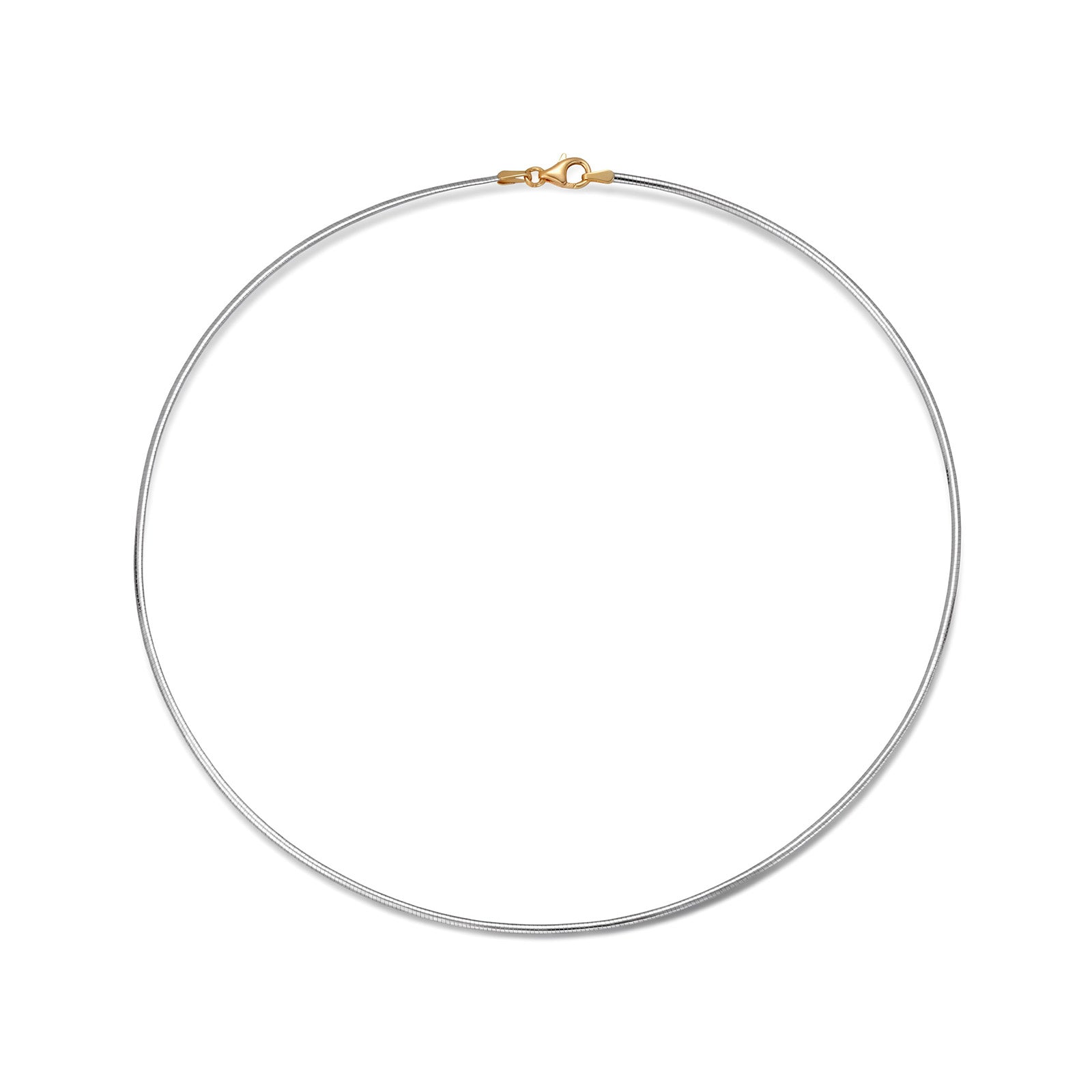 18K Solid White & Yellow Gold Thin Snake Chain Necklace