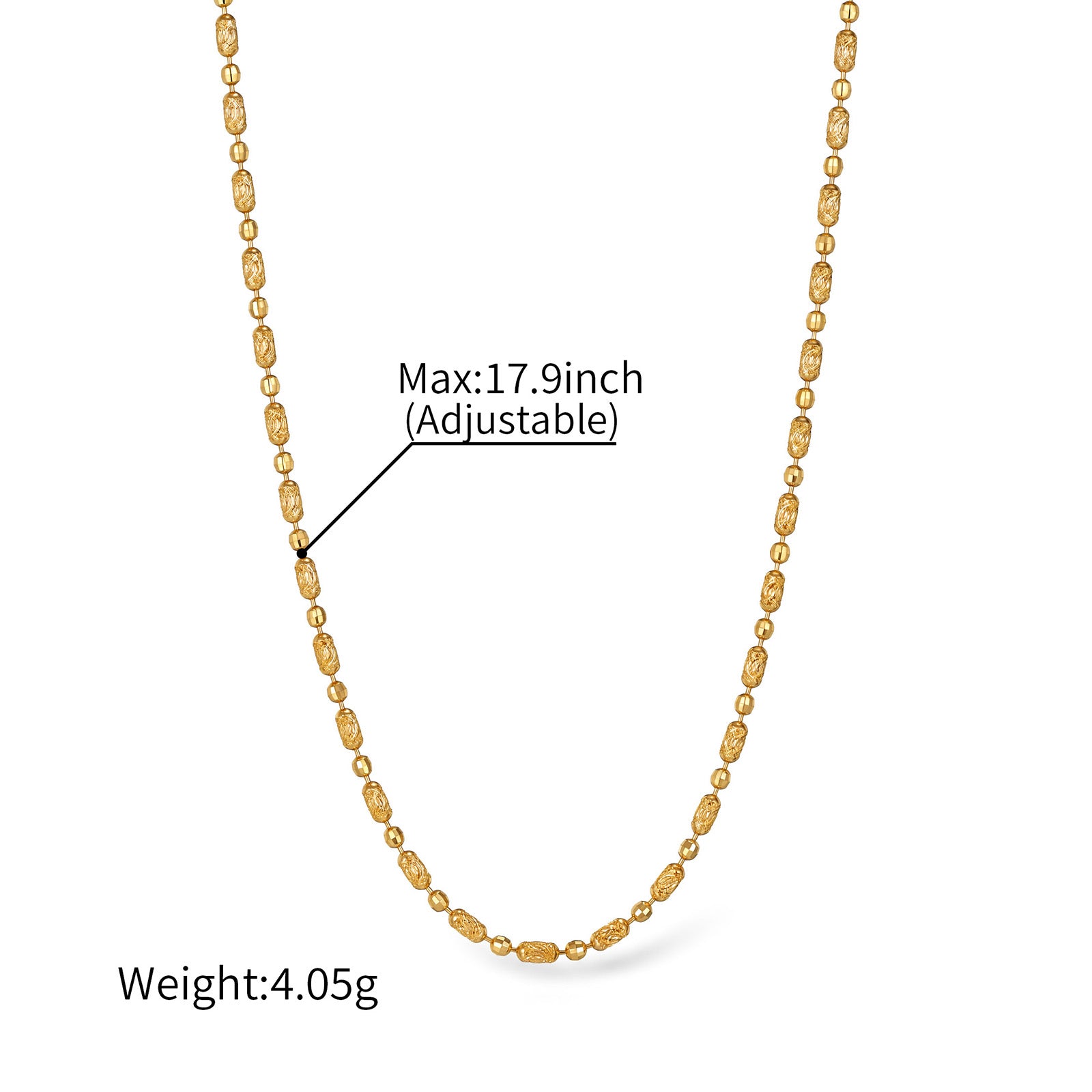 K18 Yellow Gold Diamond-Cut Bead Chain