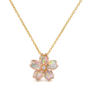 18K Rose Gold Radiant Cut Cherry Blossom Diamond Pendant (Pendant Only)