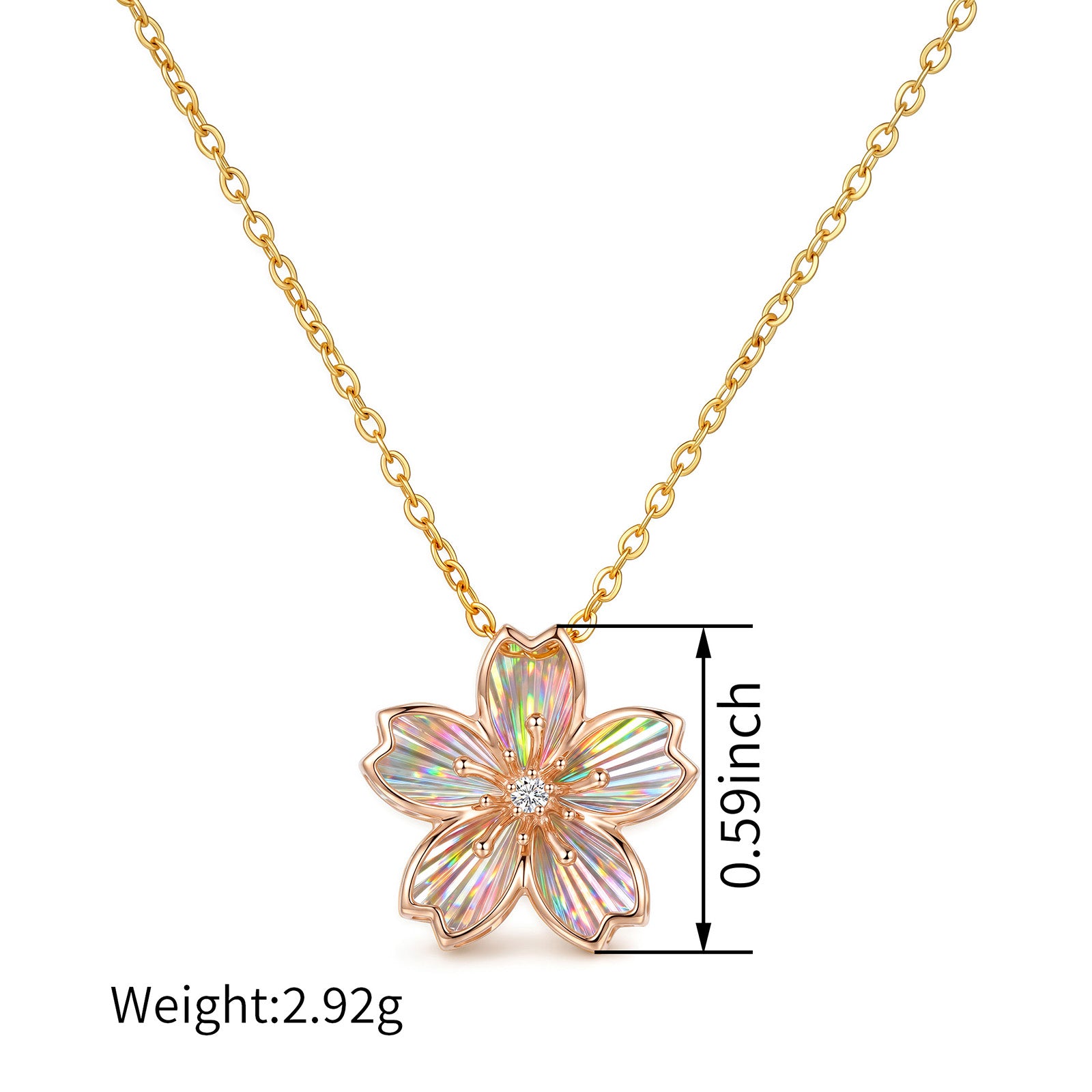 18K Rose Gold Radiant Cut Cherry Blossom Diamond Pendant (Pendant Only)