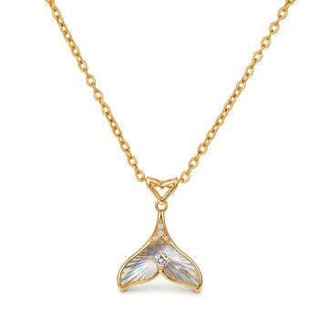 18K Solid Gold Radiant Cut Mermaid Tail Diamond Pendant（Only  Pendant）