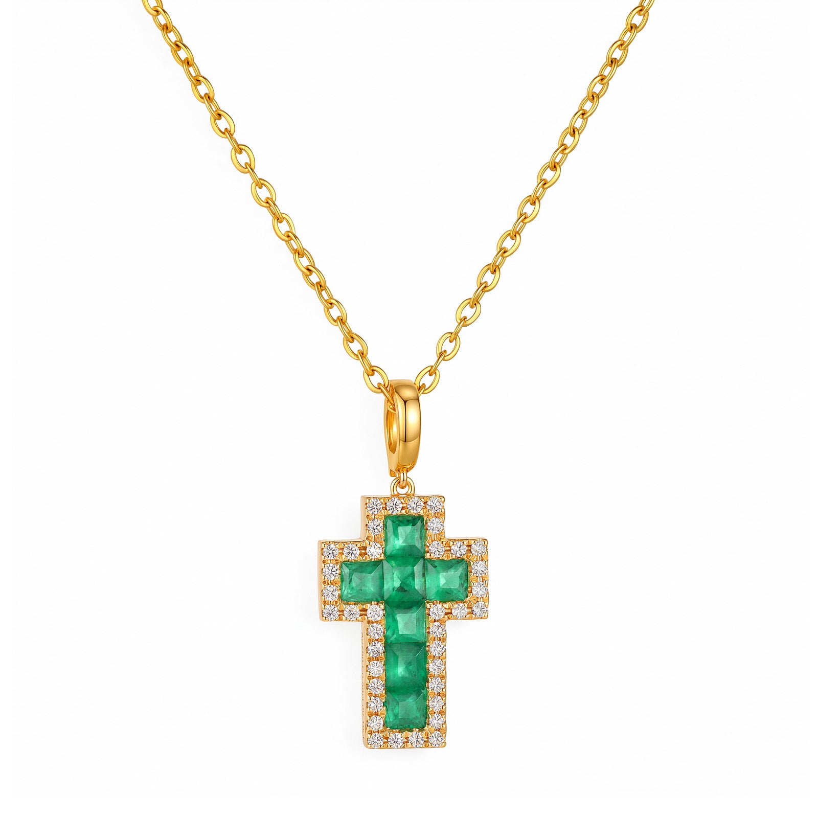 18K Gold Cross Pendant with Universal Clasp (Pandant Only)