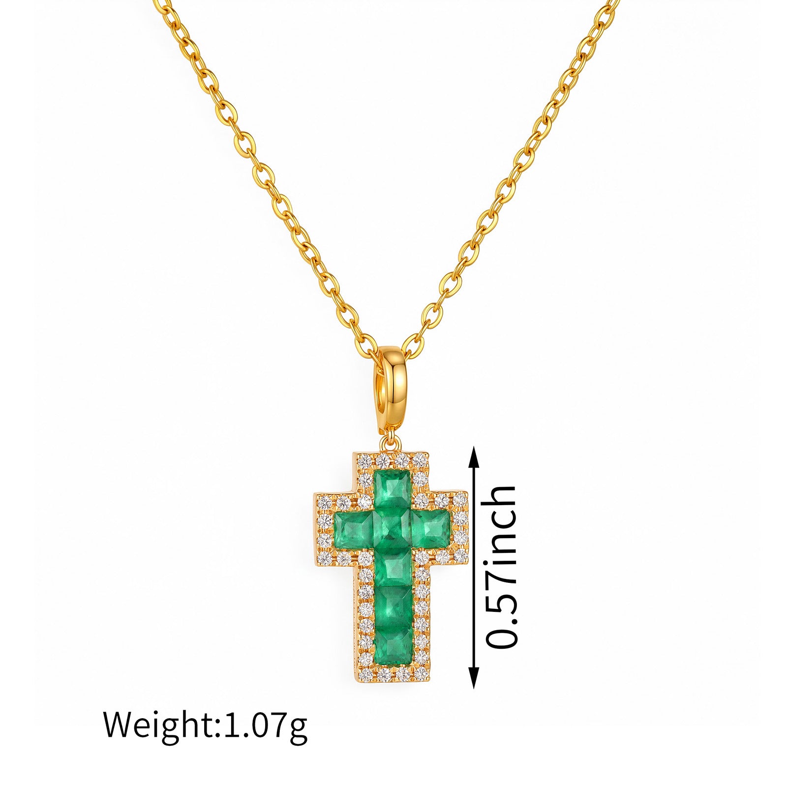 18K Gold Cross Pendant with Universal Clasp (Pandant Only)