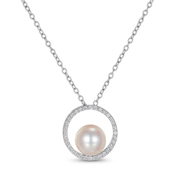 Diamond Halo Akoya Pearl Pendant（Only Pendant）