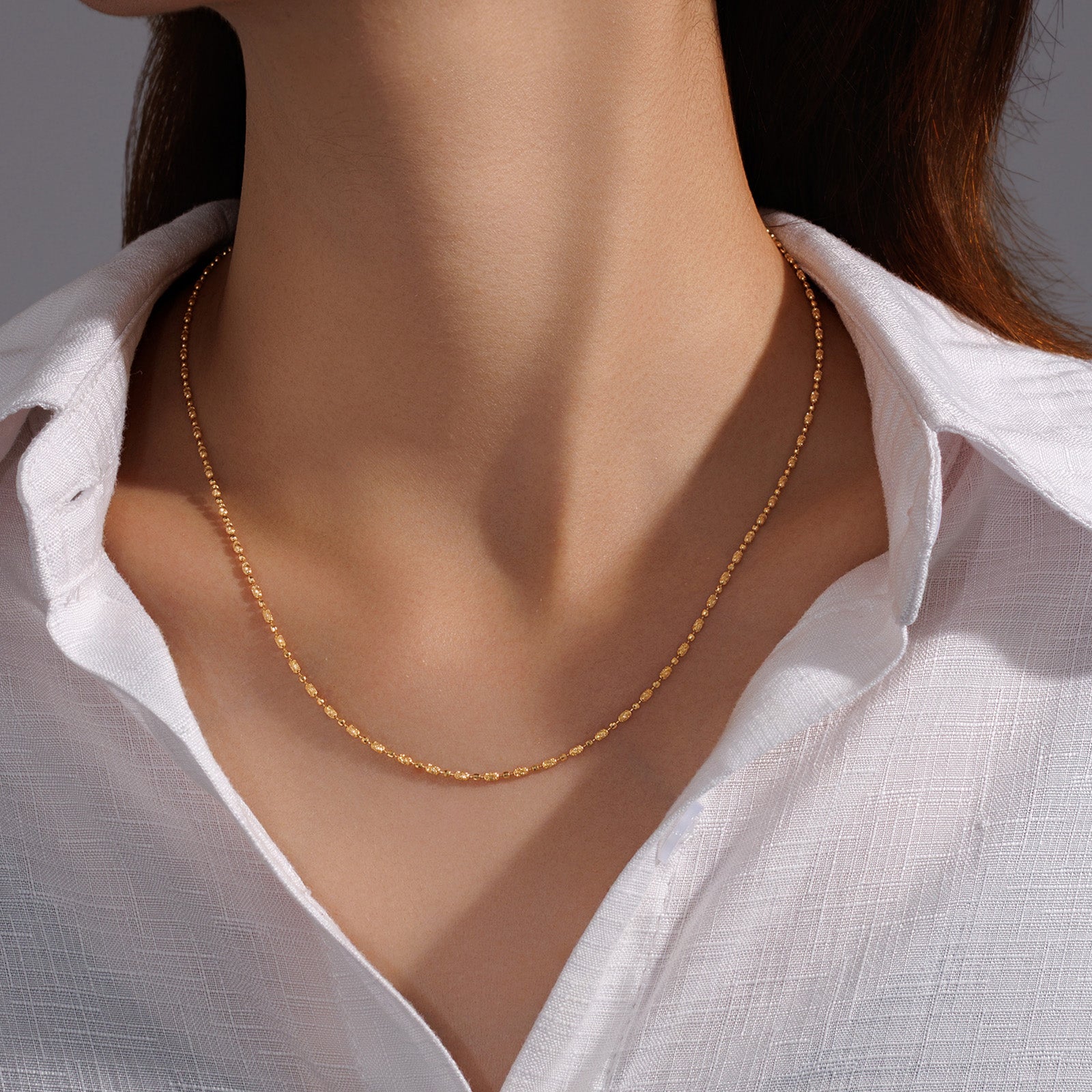 K18 Yellow Gold Diamond-Cut Bead Chain
