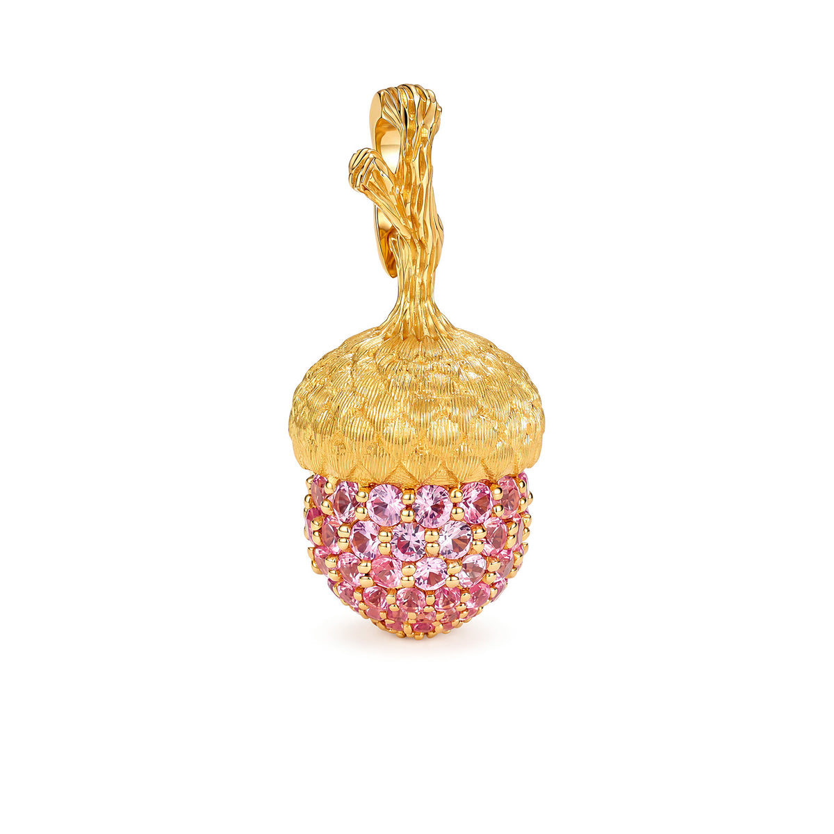Acorn Charm Pendant in 18K