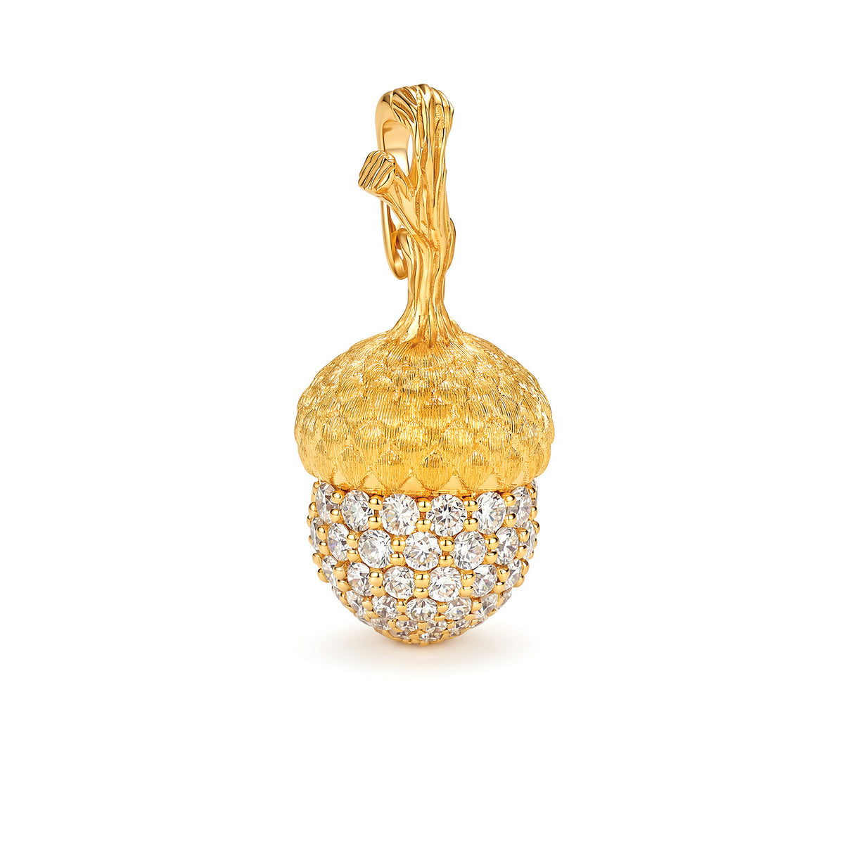 Acorn Charm Pendant in 18K