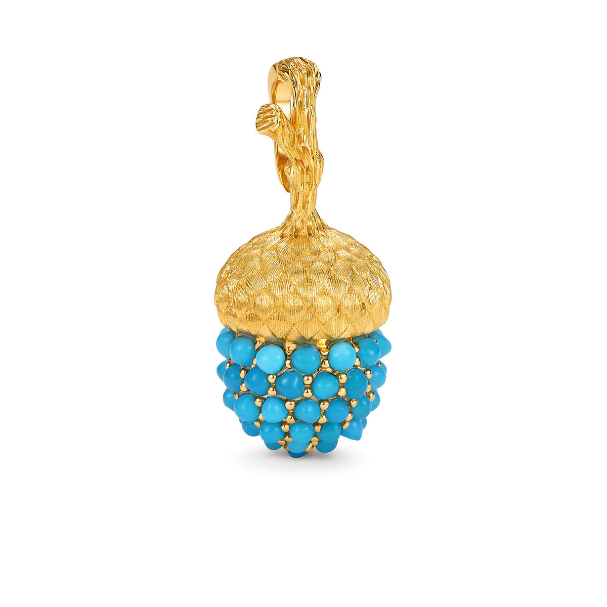 Acorn Charm Pendant in 18K
