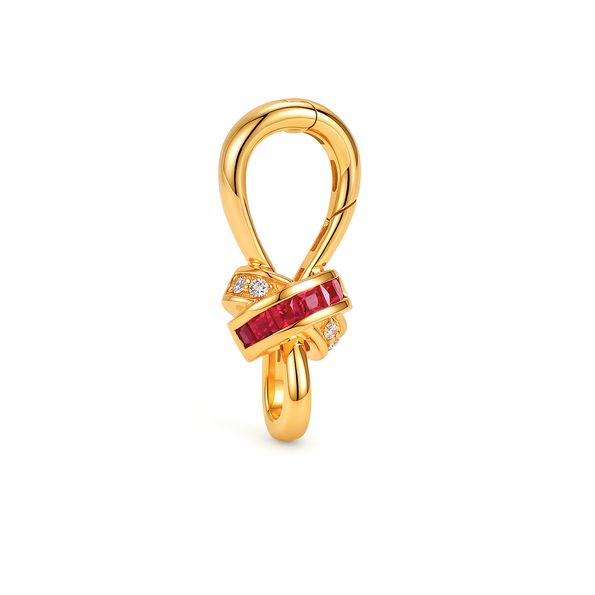 Ruby Natural Diamond Multi‑Use Trigger Clasp in 18k