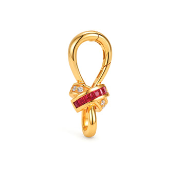 Ruby Natural Diamond Multi‑Use Trigger Clasp in 18k