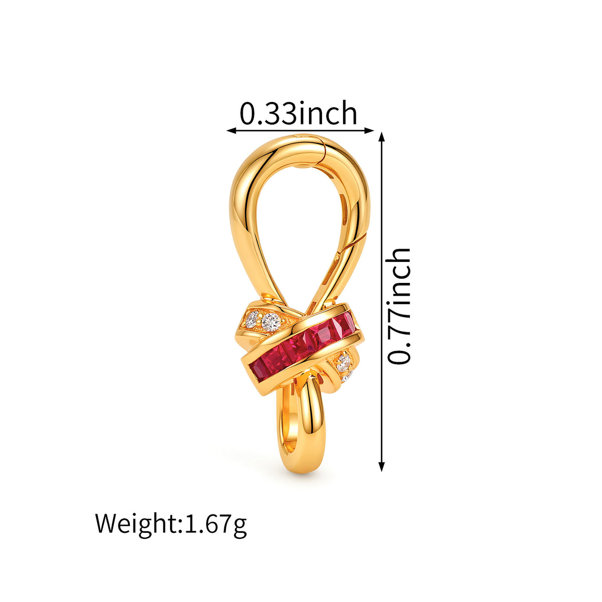 Ruby Natural Diamond Multi‑Use Trigger Clasp in 18k