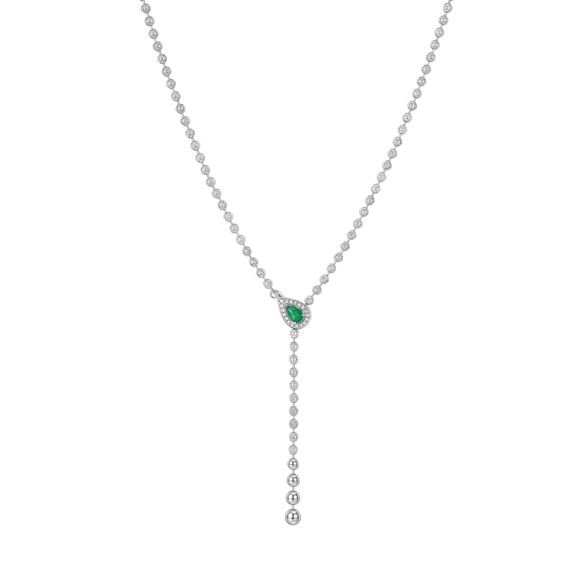 Celeste Emerald Diamond Lariat Necklace