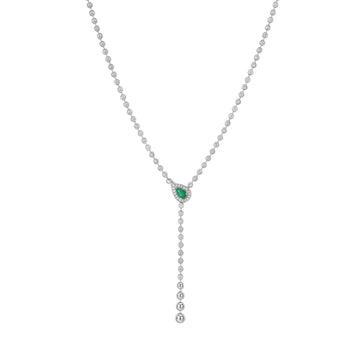 Celeste Emerald Diamond Lariat Necklace
