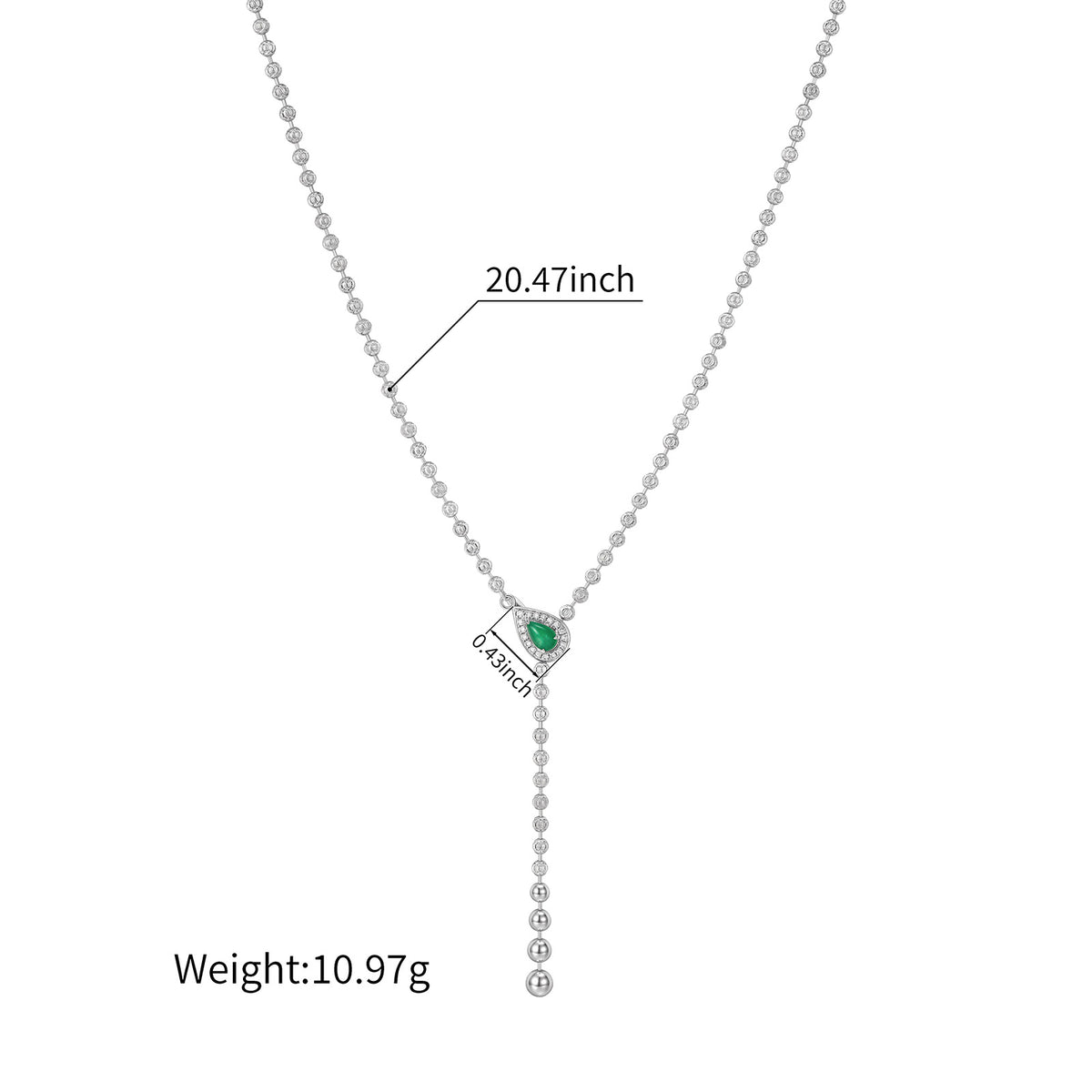 Celeste Emerald Diamond Lariat Necklace