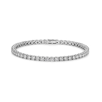 PT900 Platinum Lab-Grown Diamond Round Brilliant Tennis Bracelet (≈0.12ct/p)