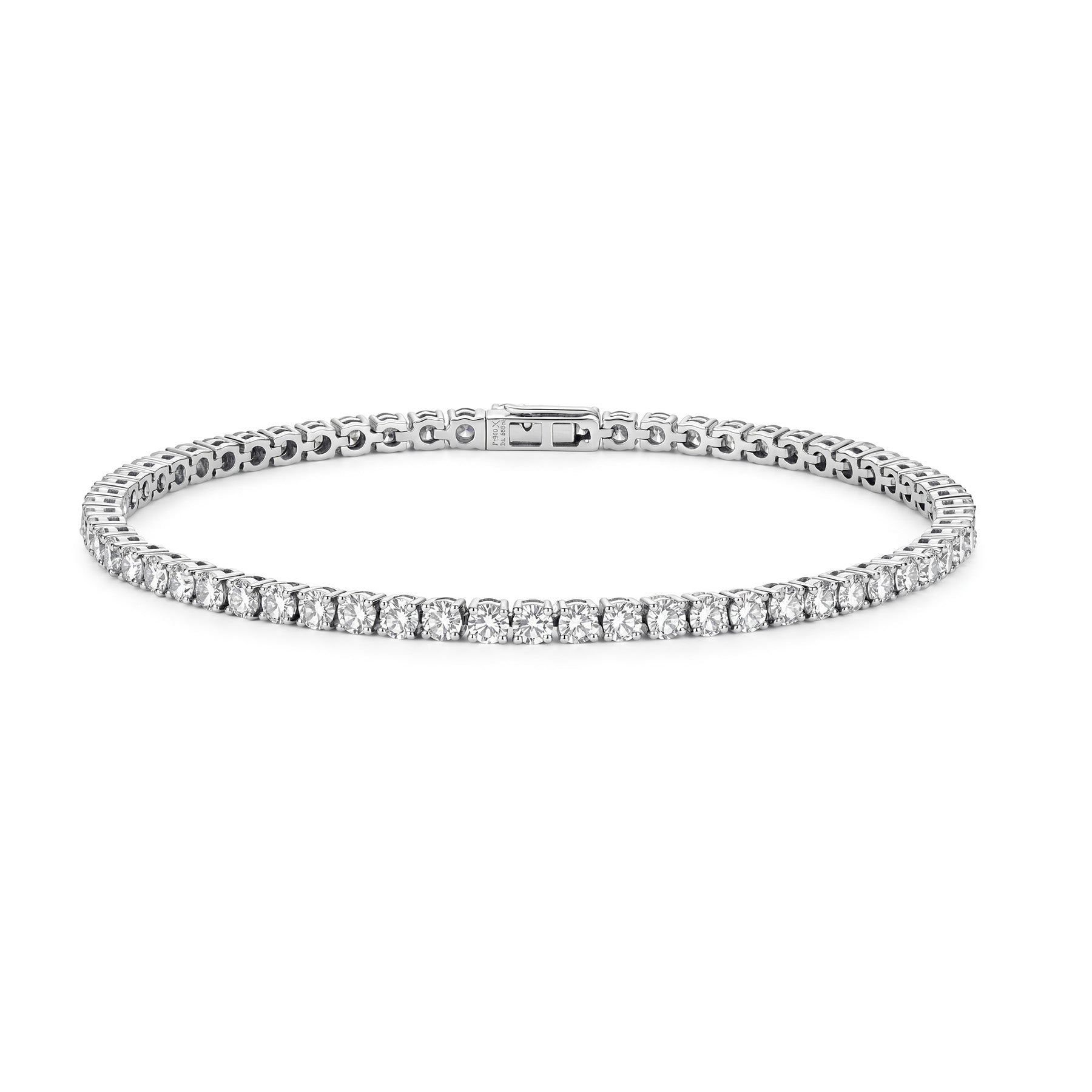 PT900 Platinum Lab-Grown Diamond Round Brilliant Tennis Bracelet (≈0.07ct/p)