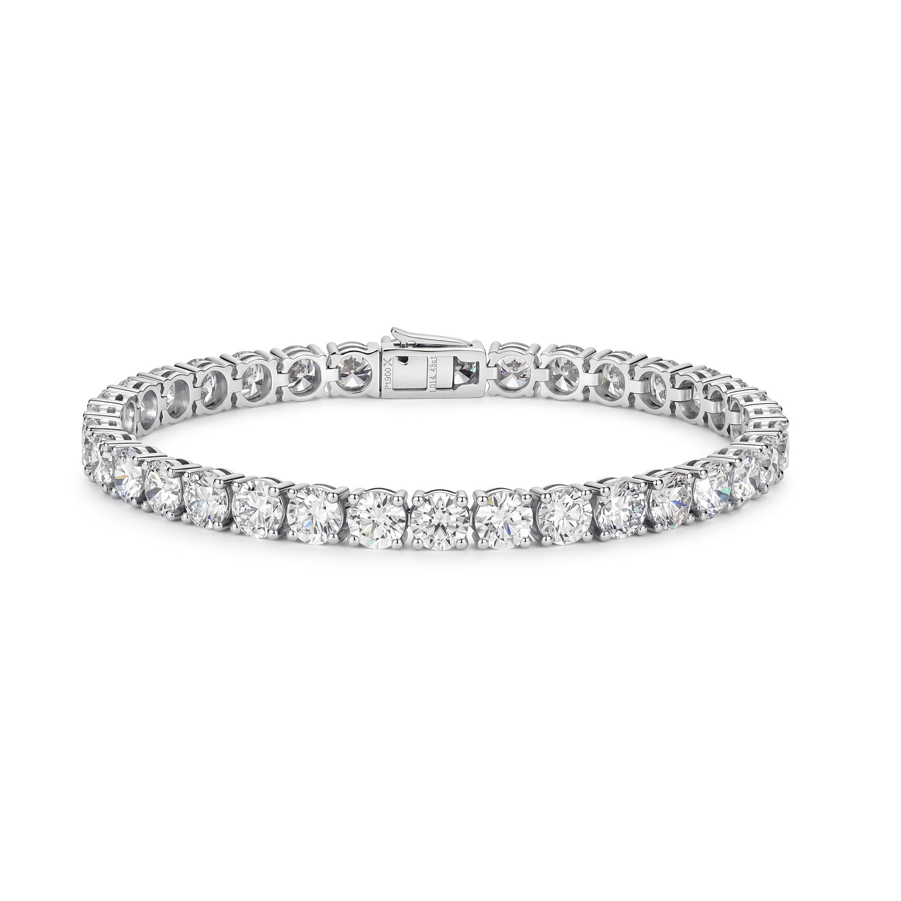 PT900 Platinum Lab-Grown Diamond Round Brilliant Tennis Bracelet (≈0.41ct/p)