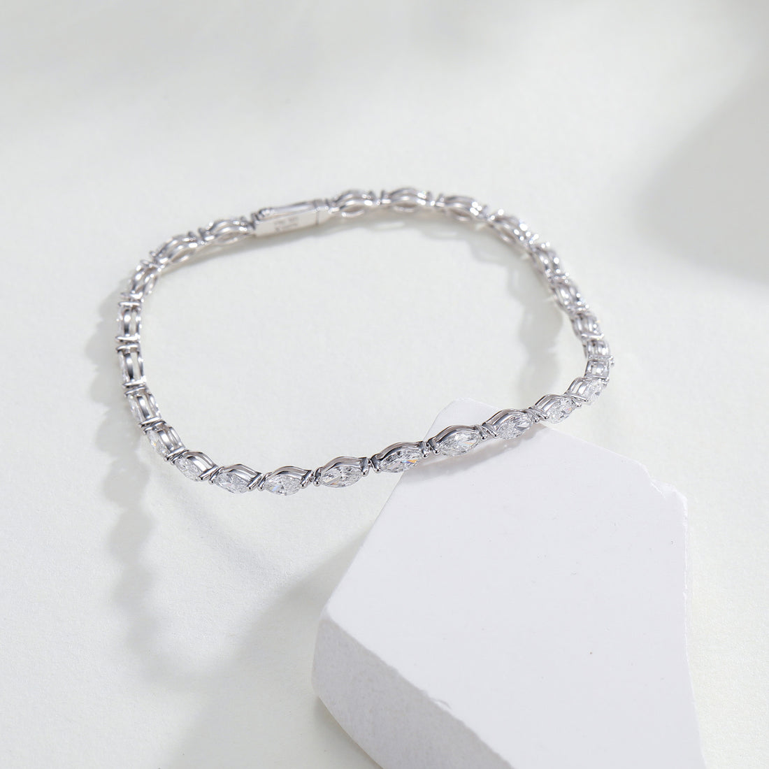 Marquise-Cut Lab-Grown Diamond Tennis Bracelet