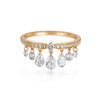 ⭐️Teardrop Pavé Lab-Grown Diamond Charm Ring