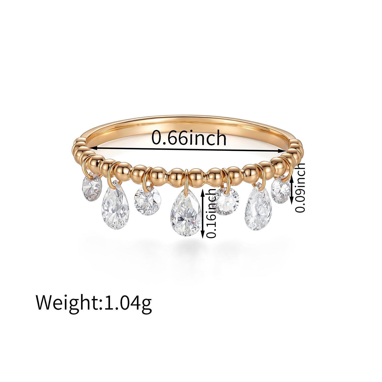 Teardrop & Round Lab Diamond Charm Ring