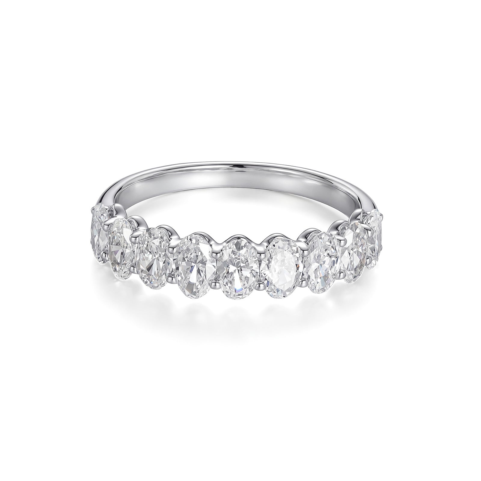 Oval-Cut Half Eternity Lab-Grown Diamond Ring（0.17 Each）