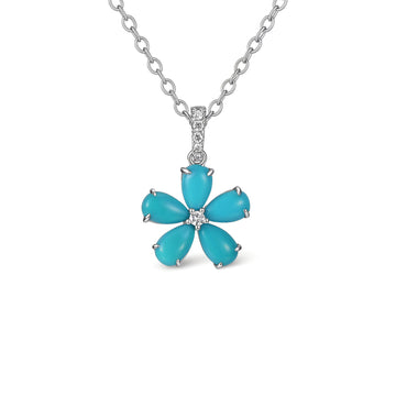 Turquoise Flower Pendant(Pendant Only)