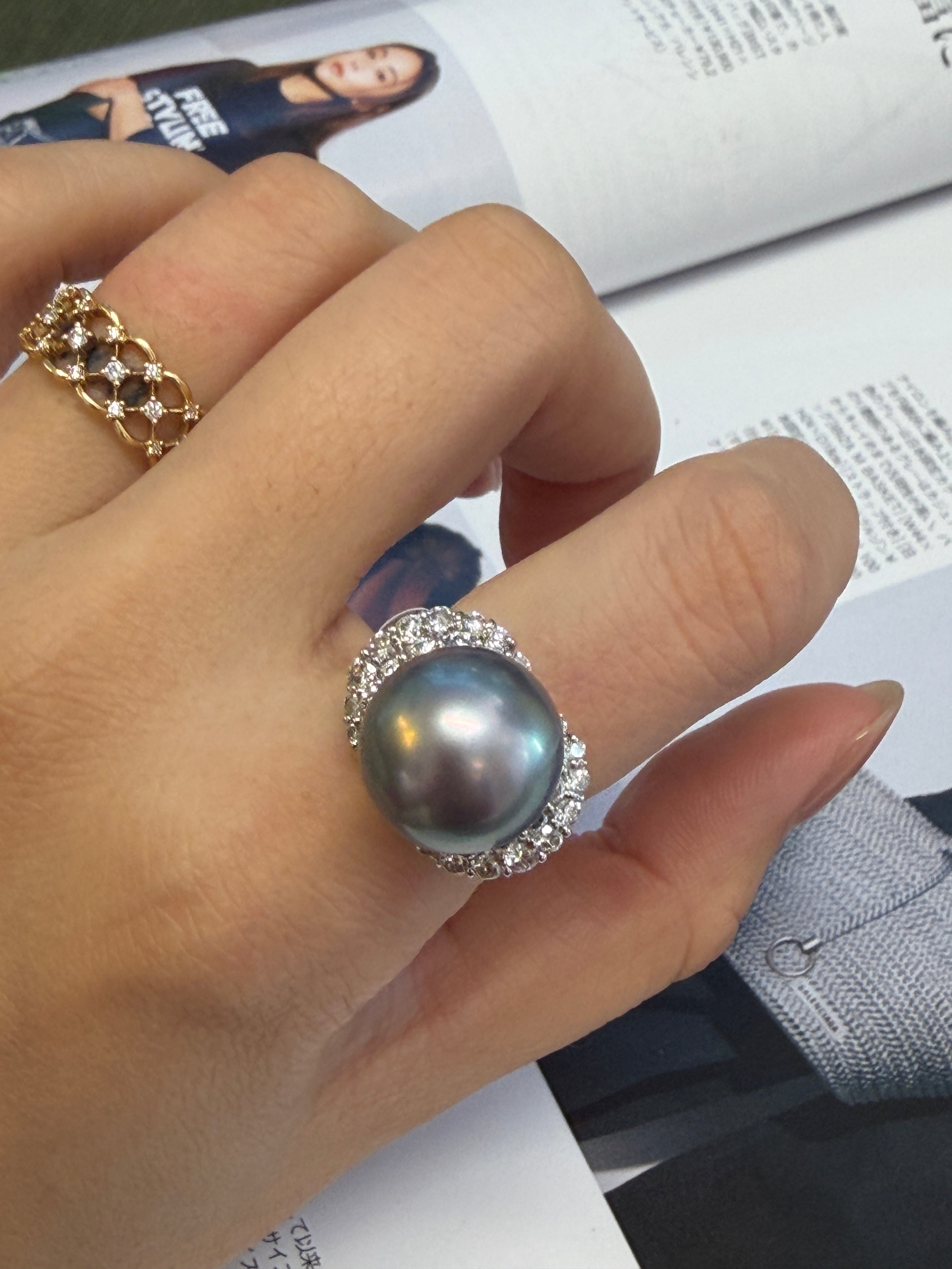 13.8mm Tahitian Pearl Ring
