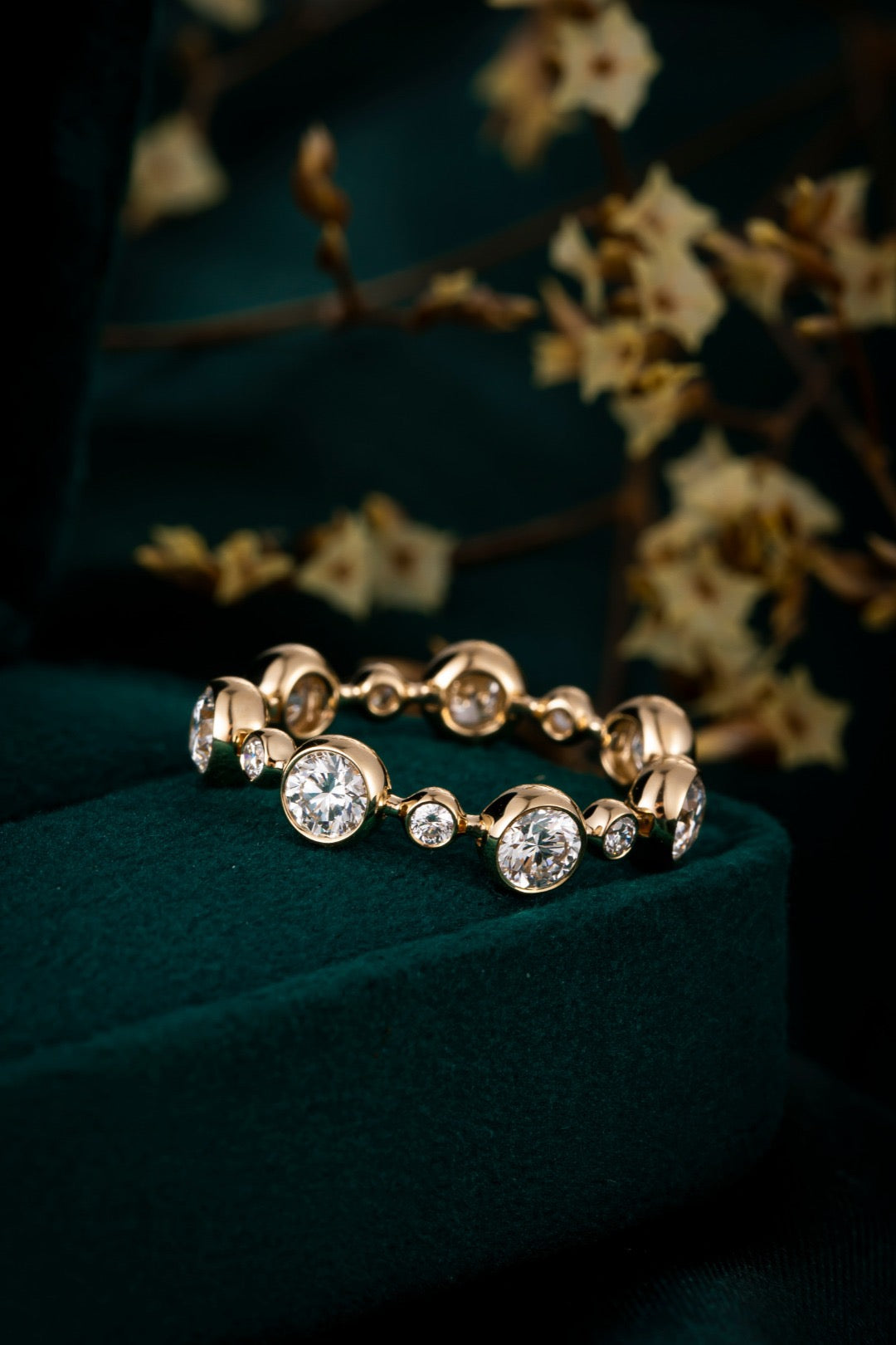 Graduated Bezel Lab-Grown Diamond Eternity Ring