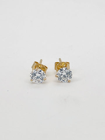 Round Cut 3-Prong Lab-Grown Diamond Stud Earrings 0.8CT