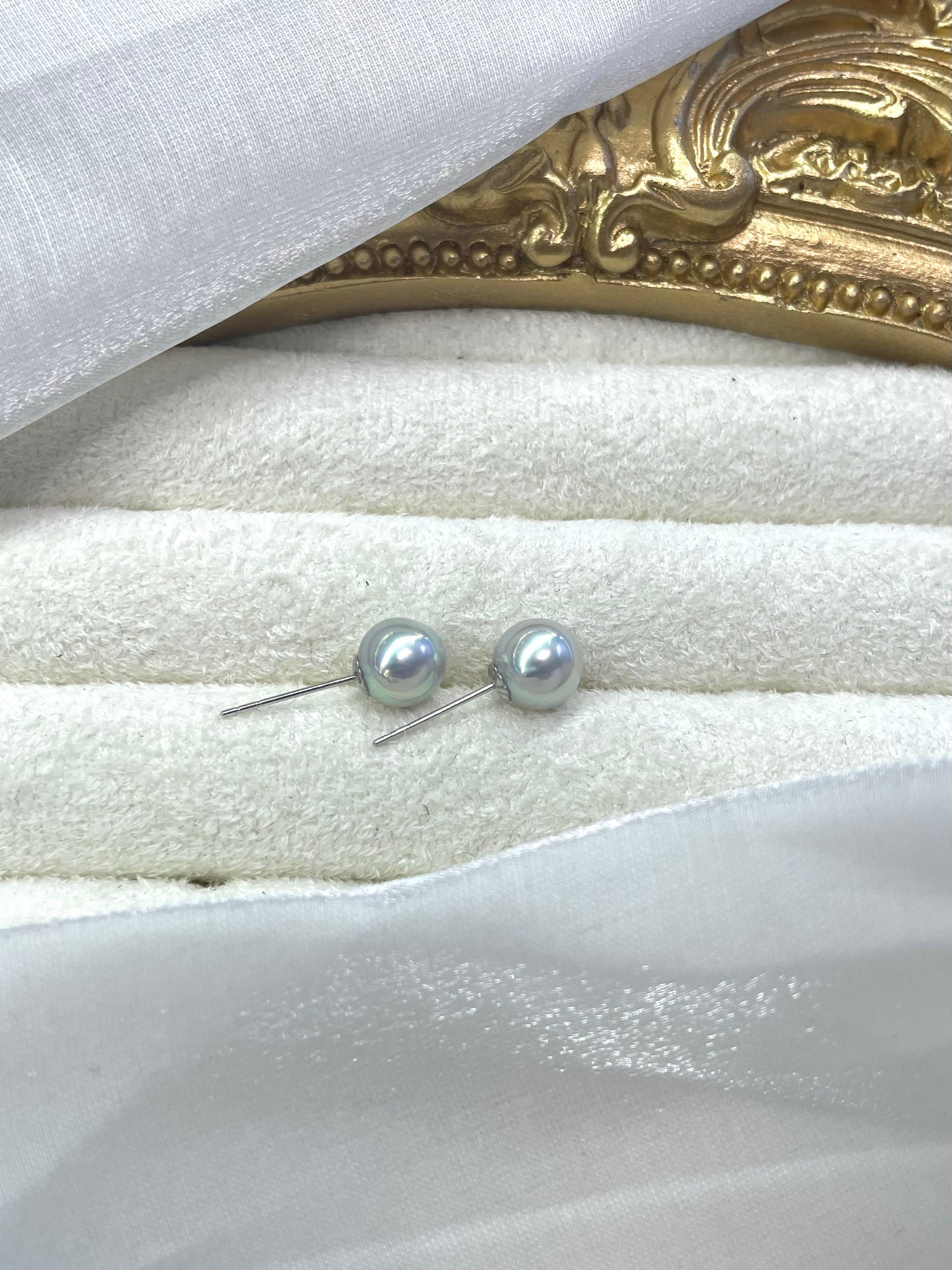 6.5-7mm Akoya Cultured Pearl Earrings in 18K Gold