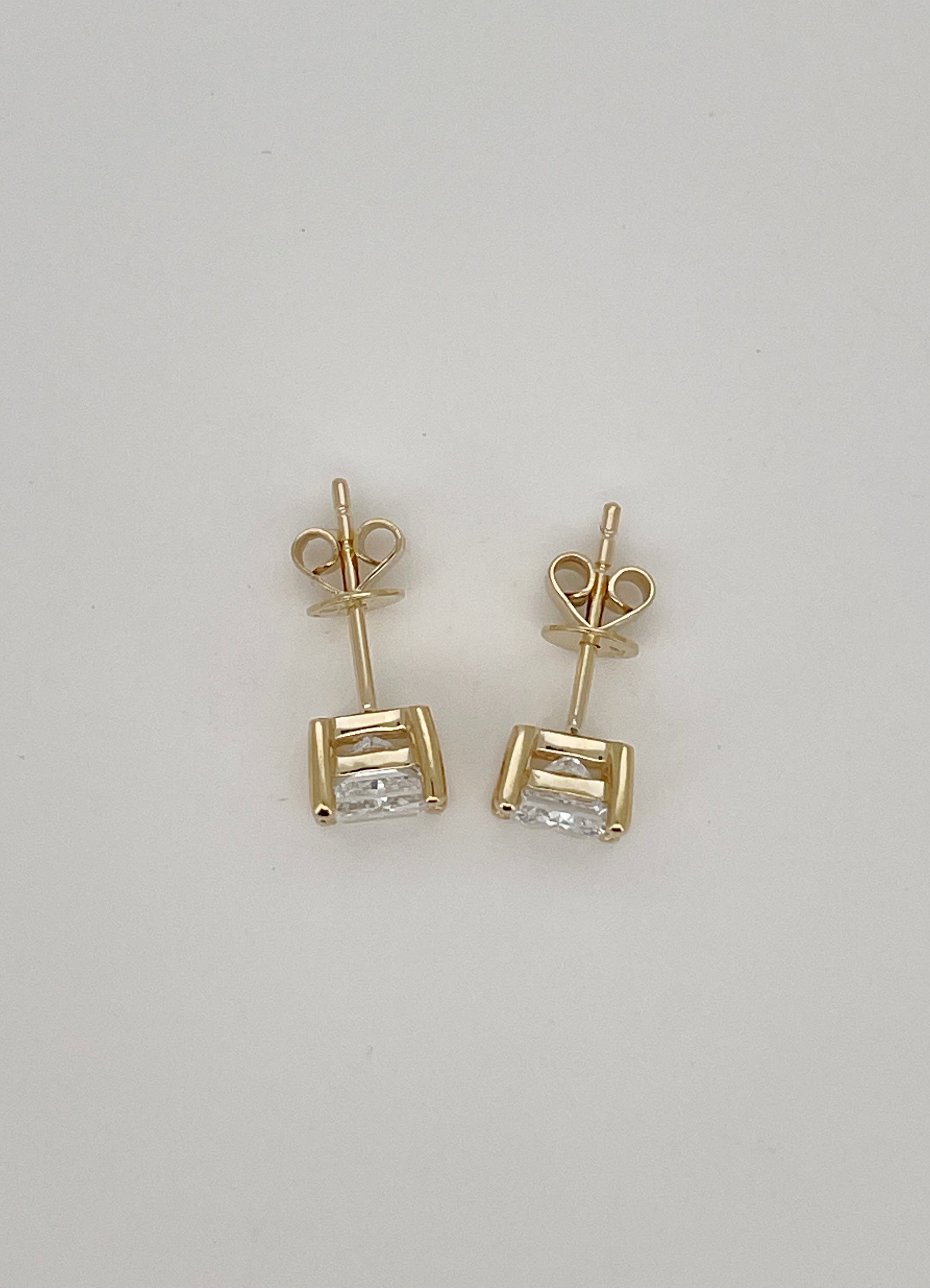 Princess Cut Lab Grown Diamond Stud Earrings 1.5CT