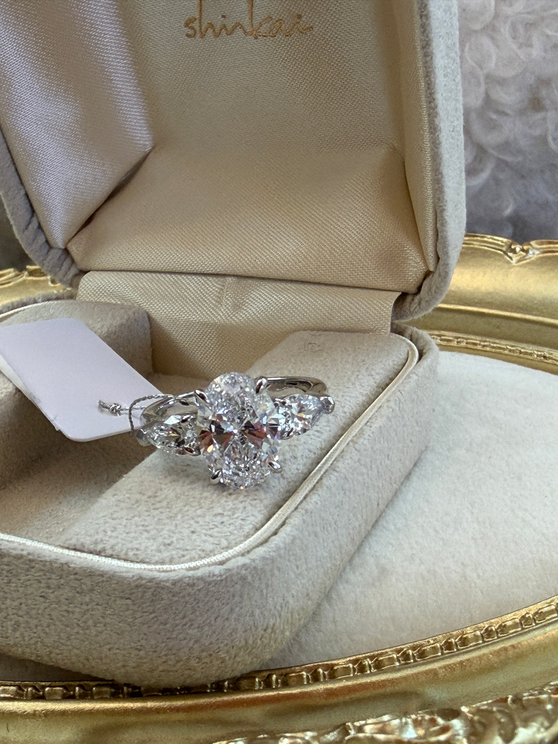 Three-Stone Oval Lab-Grown Diamond Ring 3CT