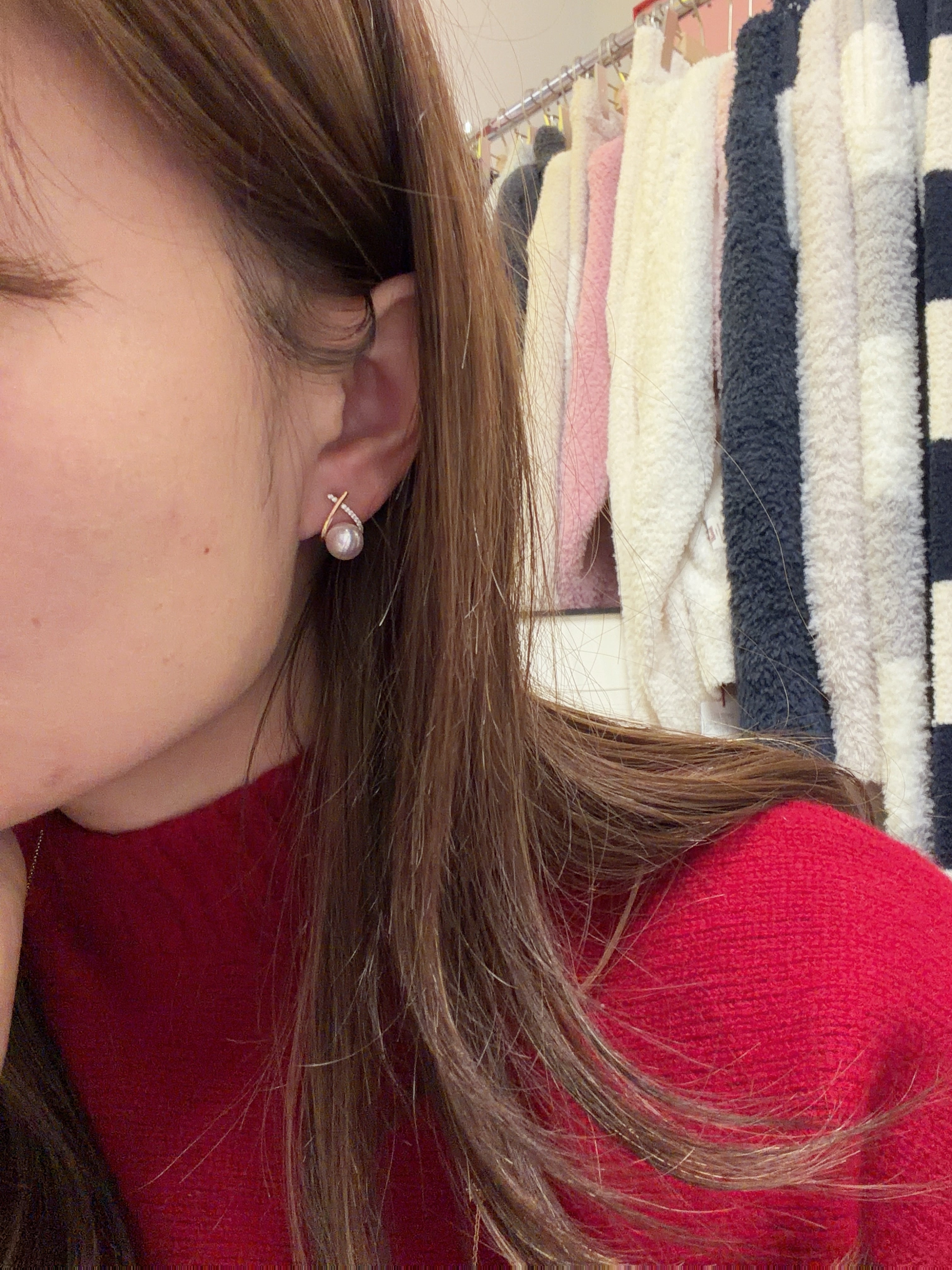 8mm Akoya Pearl Cross Earrings