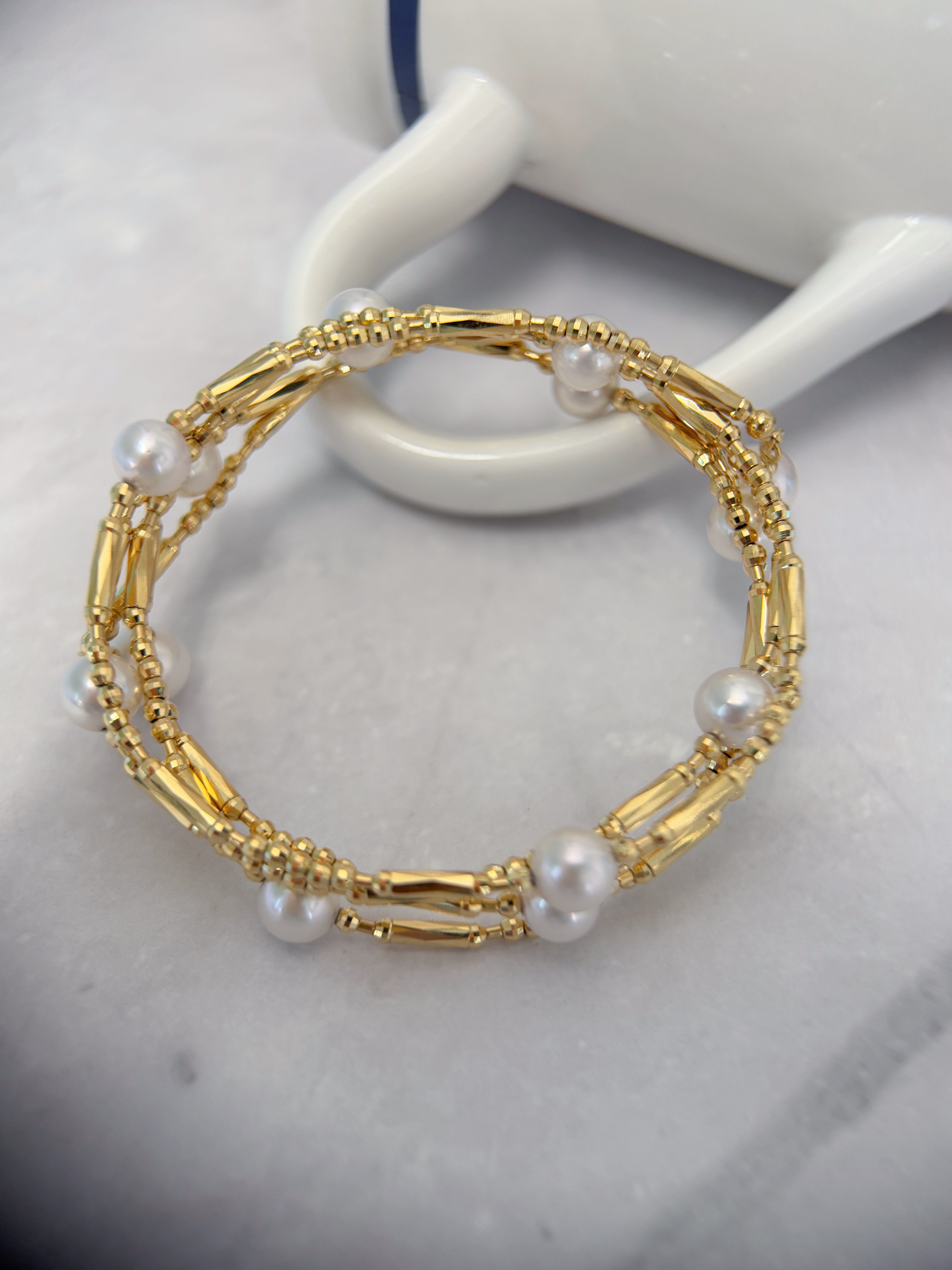 K18 Gold Akoya Pearl Magnetic Convertible Necklace & Bracelet