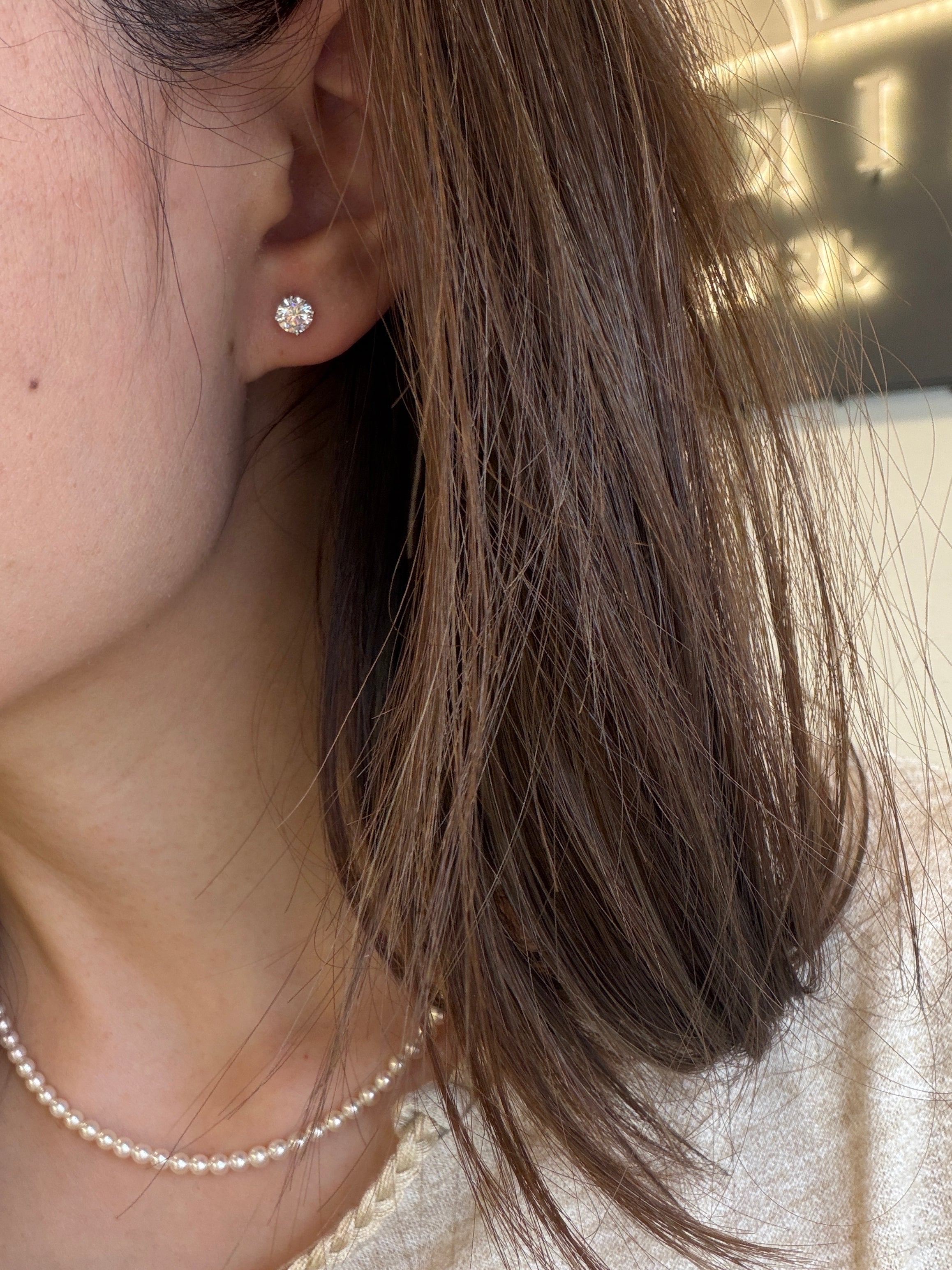 10K Gold Round Lab-Grown Diamond Stud Earrings