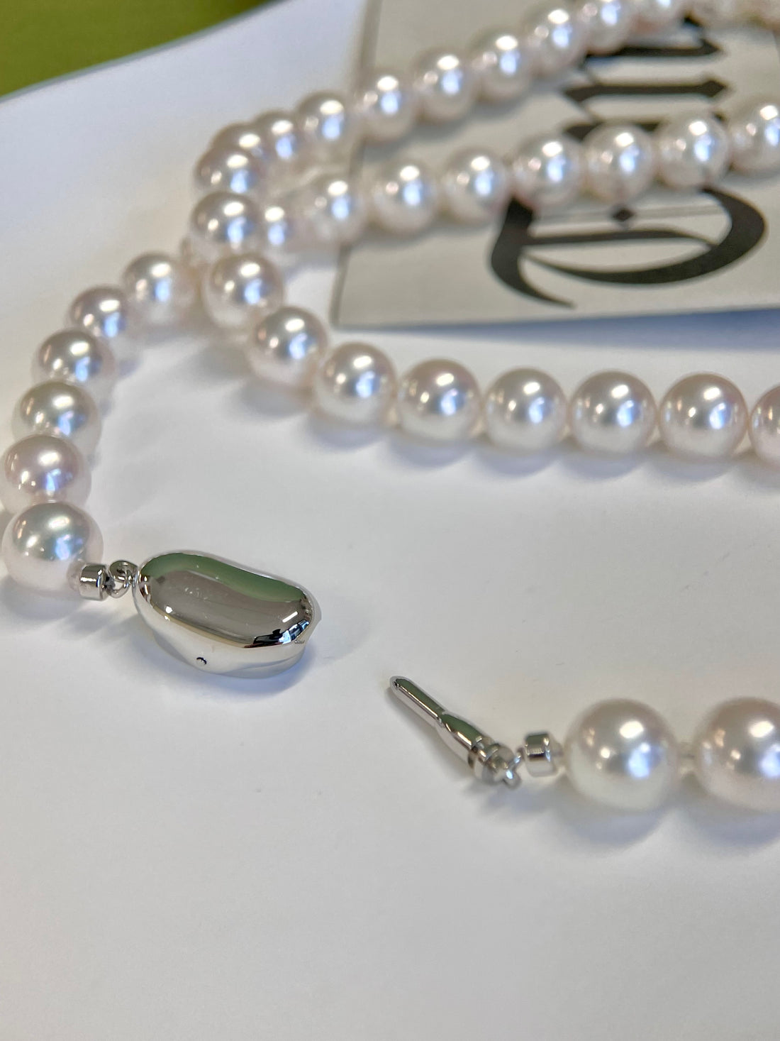Certified 8-8.5mm Japanese Akoya White Pearl Necklace - AAA Quality