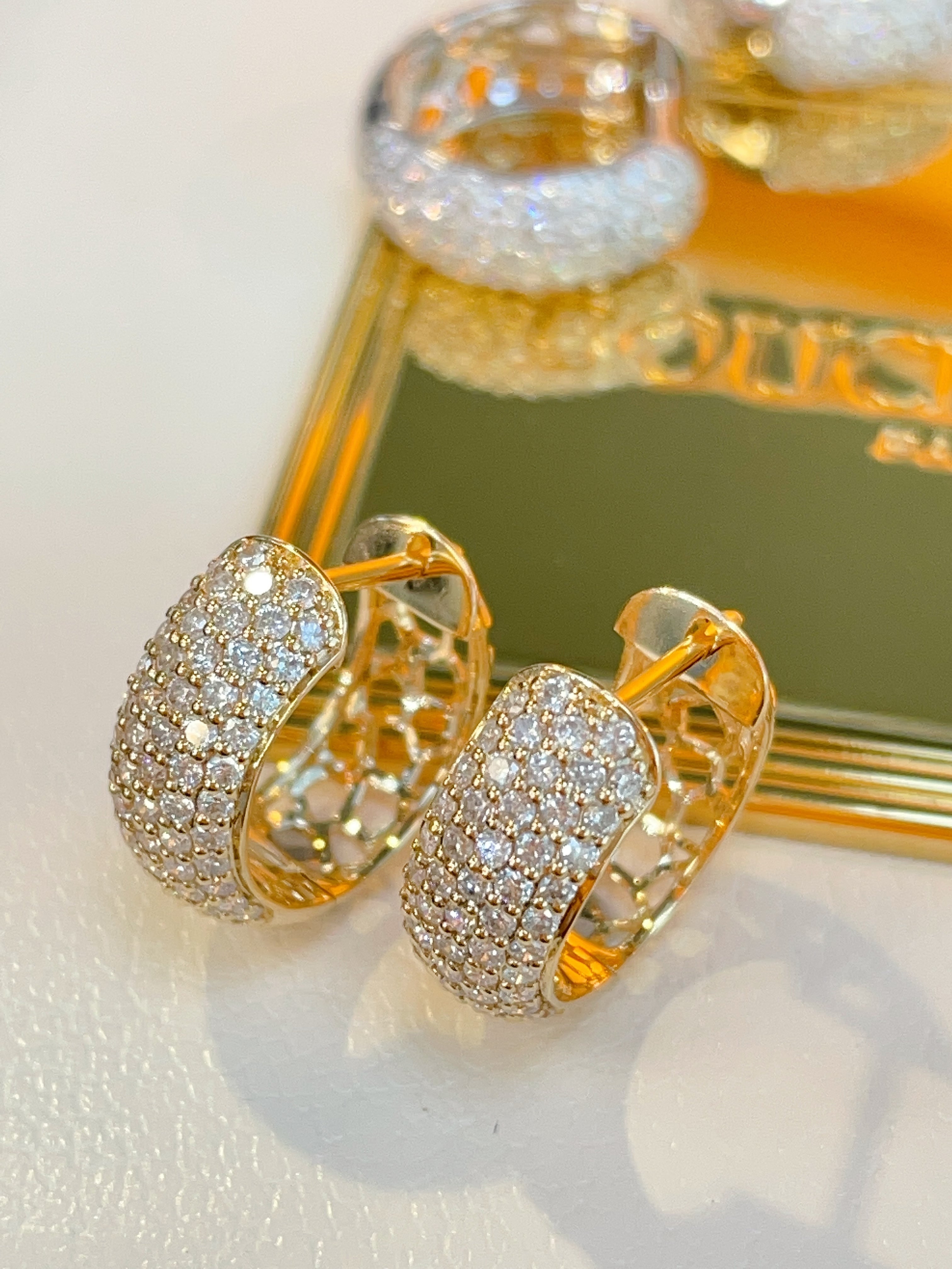 Natural Diamond Pavé Earrings