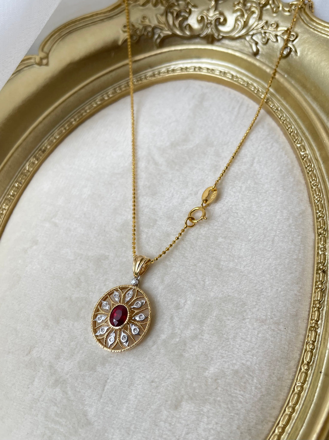 0.66ct Ruby Pendant Necklace