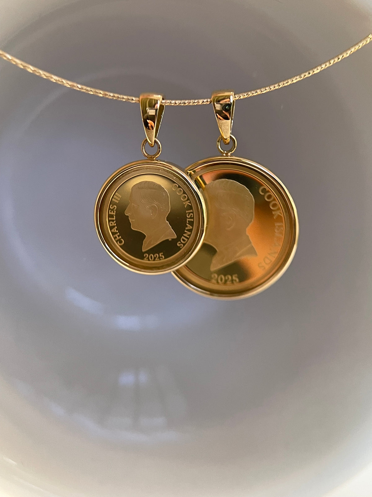 ⭐️24K Gold Unicorn Coin Pendant with 18K Gold Frame – Two Sizes