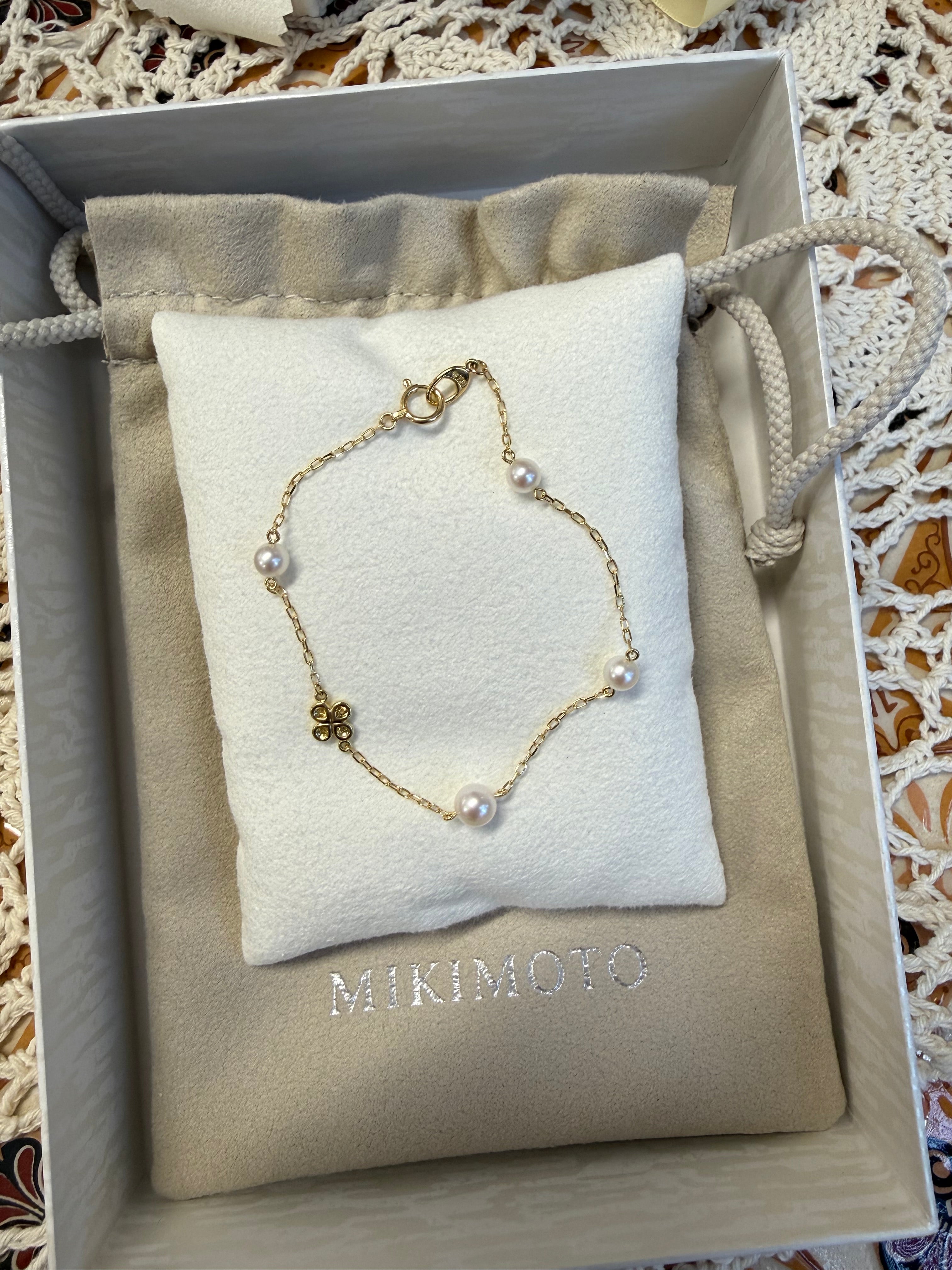 Mikimoto Akoya Cultured Pearl Clover Bracelet
