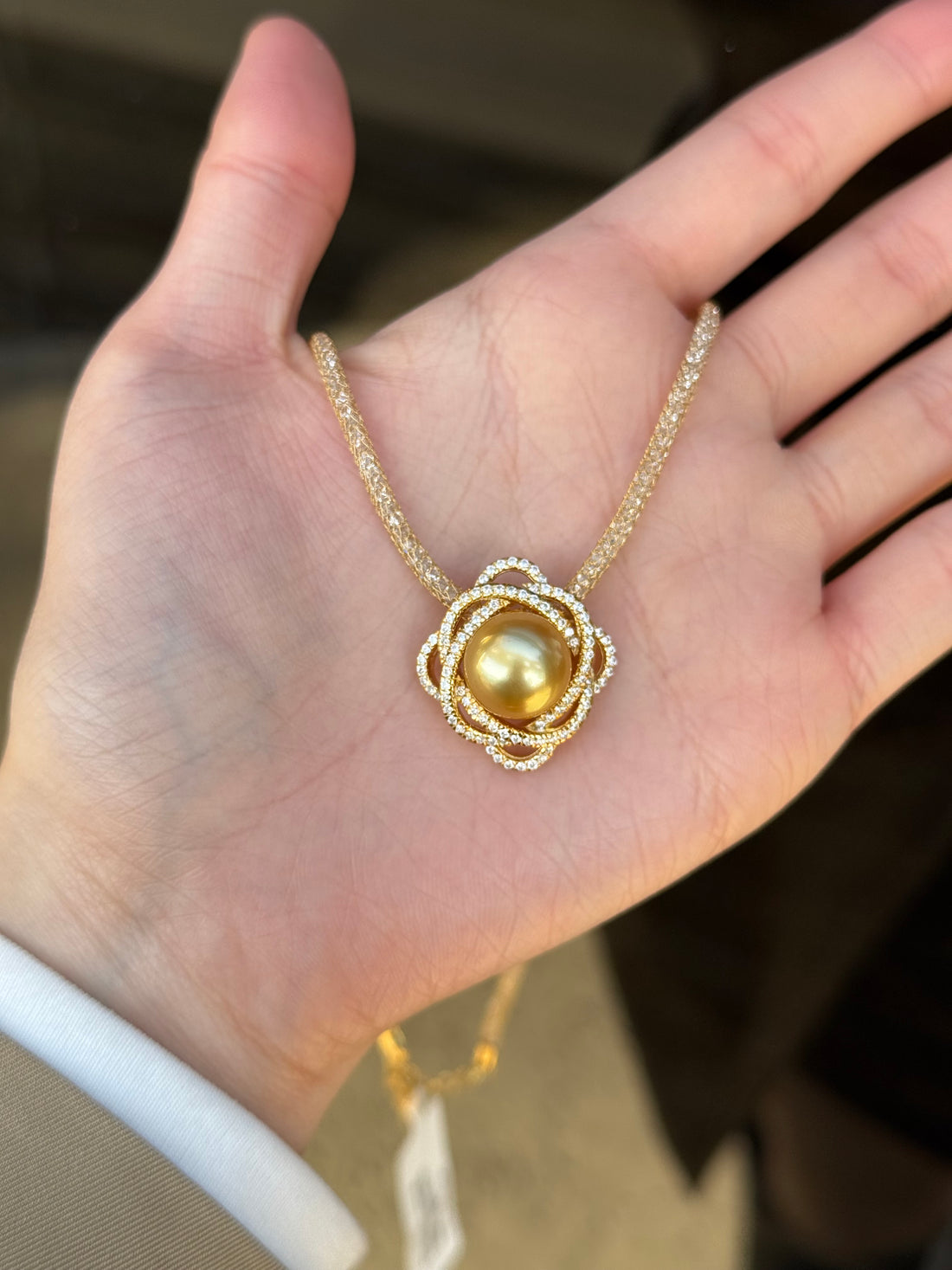 11.7mm Golden South Sea Pearl In Sliver925